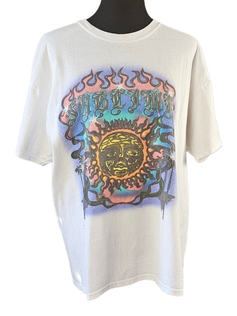 Sublime Sun Logo Graphic Band Tee XL Y2K Grunge Skater Shirt
